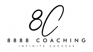 8888 Coaching logo: Four 8's for wealtha and abundance, representing a modern and professional coaching.