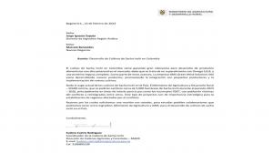 Letter of  ministery of Agriculture