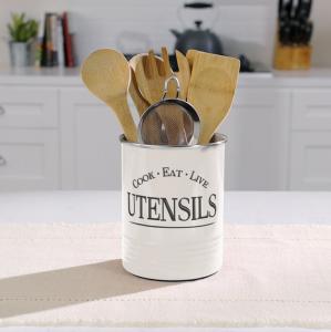 Walford Home Farmhouse Kitchen Utensil Holder - Coconut Milk Cream - Ready for Retail Orders