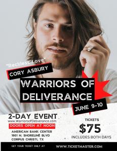 Cory Asbury to Lead Worship at Warriors of Deliverance