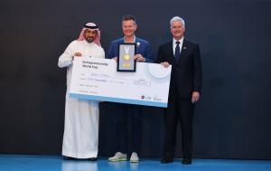Award presented to Desert Control by Dr. Badr Al Badr, CEO MiSK Foundation, and Jonathan Ortmans, Founder & President Global Entrepreneurship Network