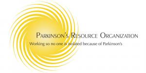 Yellow sun with Parkinson's Resource Organization and slogan "working so no one is isolated because of Parkinson's"