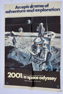 The auction will include style A and B one-sheet posters for Stanley Kubrick’s sci-fi epic 2001: A Space Odyssey (MGM, 1968). Style B (shown) is 27 inches by 41 inches.