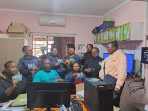 Pastor Radebe with his newly trained health workers.