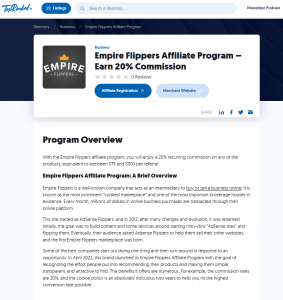 Empire Flippers Affiliate Review