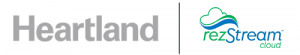 Logos of Heartland Restaurant POS and rezStream Cloud PMS