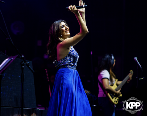 Jonita Gandhi stuns audiences with her incredible singing and dancing away on the A.R. Rahman U.S. tour in 2022. Photo Credit D. Joseph Photography