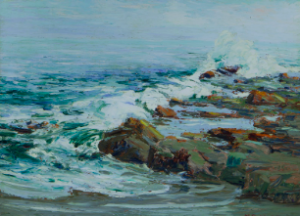 A plein air style painting of the sea by Nellie Gail Moulton