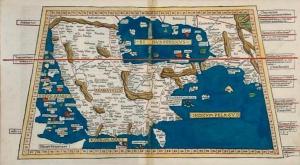 Colorful map of the Persian and Red Seas, after Claudius Ptolemy, Geographica, circa 1482 or later, 12 ½ inches by 22 inches (sight, less frame) ($110,700).