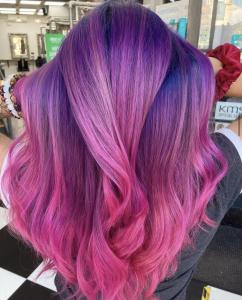 Pink, purple, violet hair colour
