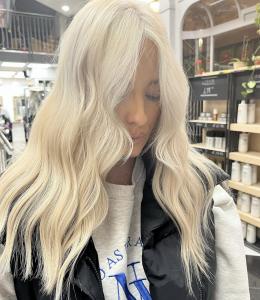 bleach blonde hair