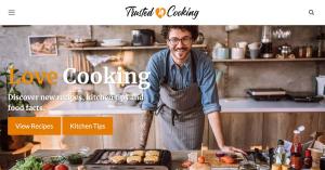 A photo showing the homepage of the TrustedCooking website