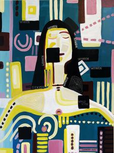 Soraida Martinez Verdadism Painting: The Global Sexism of Gaslighting Women, Created 2022, Acrylics on Canvas, 48” by 36”