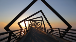 Geometric bridge design, representing diversity along the way of a journey.