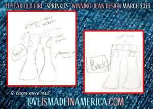 Celebrating 11 Year Old Girl "Sprinkles' for Winning Love is Made in America Design Contest, to learn more visit www.LoveisMadeinAmerica.com