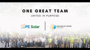 PE Solar's team standing next to Sun Valley Solar Solution's team.