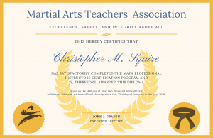 The universal instructor certification course by the Martial Arts Teachers' Association