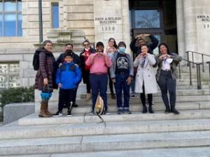 Members of the DC immigrant Justice Platform went to the offices of several council members and their staff, and handed out “valentines,” encouraging the DC council to show immigrants..