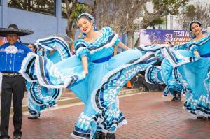 Folkloric dancers at the primavera festival on L. Ron Hubbard Way.