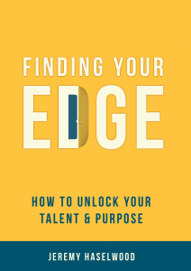 Yellow book cover with book title, "Finding Your EDGE: How to Unlock Your Talent & Purpose"