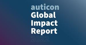 Decorative image includes the auticon logo and announces the  2022 Global Impact Report