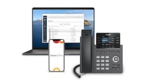 Selection of Ooma Office phones.