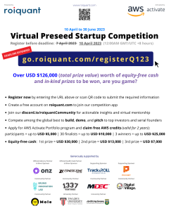 Register for roiquant's 2023 preseed startup competition