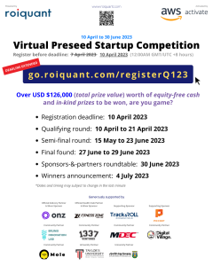 Schedule for roiquant's 2023 preseed startup competition