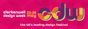 Banner for Clerkenwell Design Week taking place between 23rd and 25th May 2023