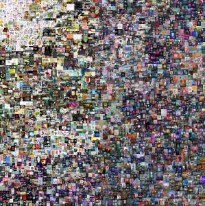 painting of 5000 images, one taken each day to create a collage