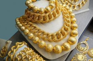 A picture of gold jewelry