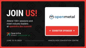 OpenMetal Exhibitor Sponsor Badge for OpenInfra Summit 2023