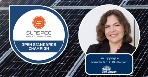 Blu Banyan's Founder & CEO, Jan Rippingale is a SunSpec Alliance Open Standards Champion.