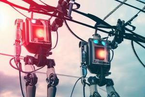 Robots reparando cables