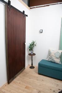 The Radon Sentinel™ Measurement System placed in a home. The device can be temporarily mounted on a wall and is about the size of several decks of standard playing cards stacked.