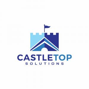 Castletop Solutions logo of blue castle