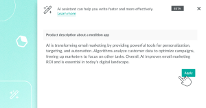 Example of the AI Email Assistant in BEE builders