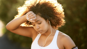 sweating woman