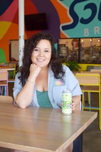 Anna Jensen of Urban South Brewery enjoys Lime Cucumber Gose