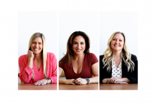 Picture of recently promoted executives Michelle Prieve, Stephanie Theodoropoulos and Shannon Taylor.