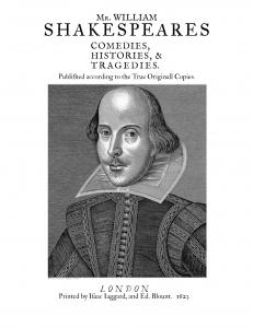 Shakespeare's First Folio Ultimate title page, newly typeset