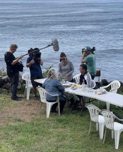 Filming on the island of Sao Jorge, Azores Portugal