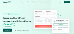 InstaWP website Hero image