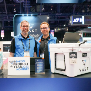 James Mccarrick and Parker Sims VAST DATA NABSHOW Product of the Year Nominee 2023