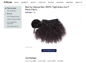 InStyle and People Magazine Ranks ONYC Hair Best Natural Hair Extension 2023