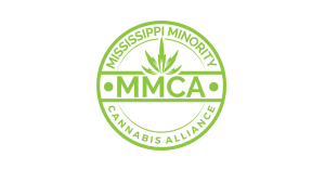 The MMCA logo is a green circular design featuring the acronym 'MMCA' in the center. Above the letters is a cannabis leaf, and the company name is spelled out in capital letters between the two circles.