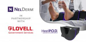 NelDerm in Partnership with Lovell logo with shot of HeelP.O.D.