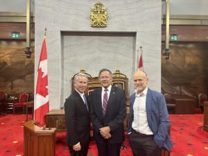 Senator Jim Quinn, Michael Betel and Chris Rose
