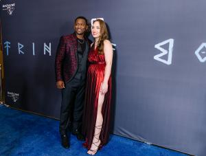 Filmmakers Acoryé White and Patrycja Kępa on the carpet at the US Premiere of their new horror feature film TRINKET BOX on March 30, 2023