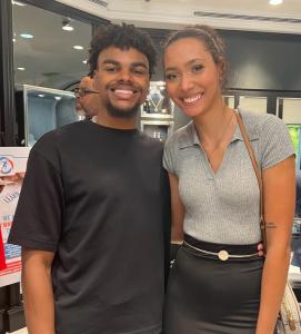Grand Canyon University students Christian Mayfield and Faith Powell attended the reception for the launch of  Project NILO, a business education program for college athletes.